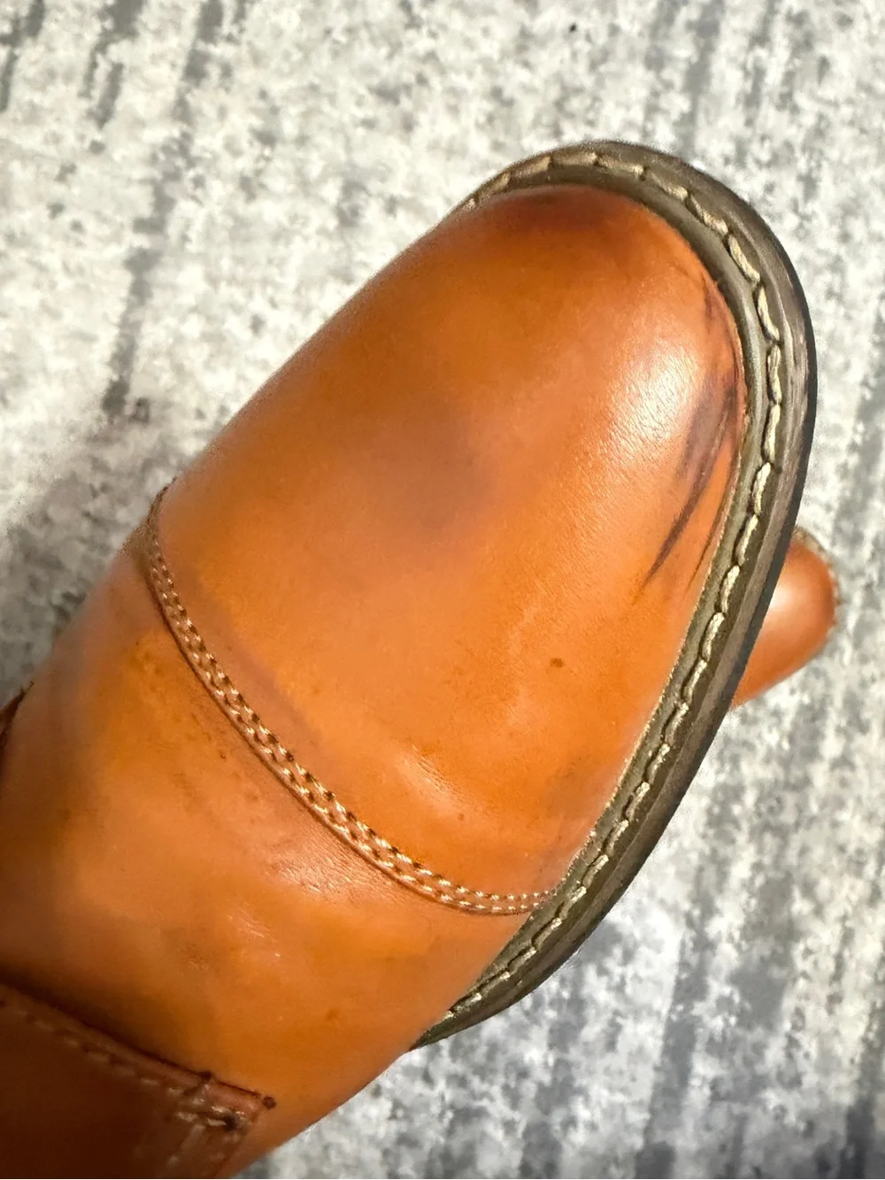 Jousen Men's Tan Leather Cap-Toe Oxford Derby Shoes